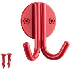 SO-TECH® Kleiderhaken Garderobenhaken ELEN 65 x 78 x 33 mm doppelt mit Schrauben, (1-St), Stahl Rot rot