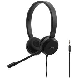 Lenovo Pro Wired Stereo VOIP Headset - Headset - On-Ear - kabelgebunden - Schwarz - Neu