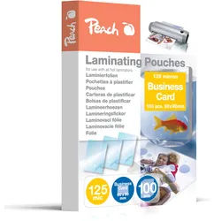Peach Laminierfolie 60x90mm Business Card | 125 mic | 100 St. | glänzend | kompatibel mit Laminiergeräten aller Markenhersteller | PP525-08