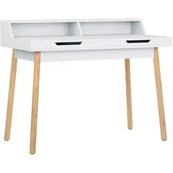 CLP Schreibtisch 110/60/85 cm Holz Weiß , 110x85x60 cm , Büromöbel, Schreibtische, Schreibtische