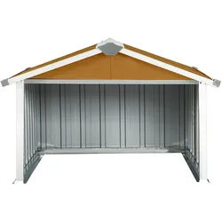vidaXL Rasenmäher Garage 92x97x63 cm Verzinkter Stahl Braun