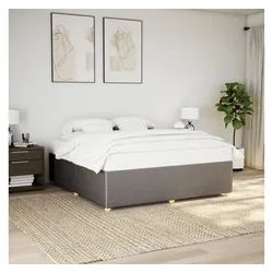 vidaXL Bett, Bettgestell ohne Matratze Taupe 180x200 cm Stoff