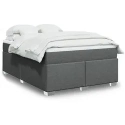 vidaXL Boxspringbett, Boxspringbett mit Matratze Dunkelgrau 140x200 cm Stoff