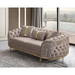 Xlmoebel Sofa Beige Sofa von XLMOEBEL mit modernem Design und hohem Komfort, 1 Teile, Made in Europa beige