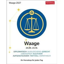 Harenberg Kalender Verlag Abreißkalender Waage Sternzeichenkalender 2027 - Tagesabreißkalender - Ihr...