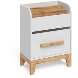 VitaliSpa Bücherregal Malia Weiß 55 x 70 cm mit Schublade , Weiß, Eiche Artisan , Holzwerkstoff , 1 Schubladen , Rechteckig , 55x70x30 cm , Babymöbel & Kindermöbel, Babyzimmer, Babyregale & Kinderregale