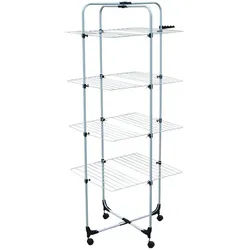 MSV-Spirella Wäschetrockner , Weiß , Metall , 70x176x61 cm , klappbar, mit Rädern, Kleiderbügelhalter, platzsparend , Haushalt & Kleinelektro, Wäschepflege, Wäscheständer