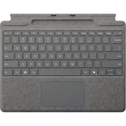 MICROSOFT Tastatur mit Touchpad "Surface Pro Keyboard Stiftaufbewahrung" Tastaturen grau (platinum)