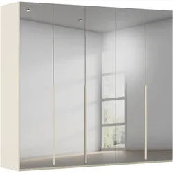 LeGer Home by Lena Gercke Kleiderschrank Schrank Garderobe Ankleide Schlafzimmer Flur SERINA Eyecatcher (3 verschiedene Ausstattungen BASIC/CLASSIC/PREMIUM (inkl. SOFT-CLOSE) in 6 Breiten (101 - 401 cm) mit Front Glas oder Dekor MADE IN GERMANY beige|grau 251 cm x 223 cm x 61 cm