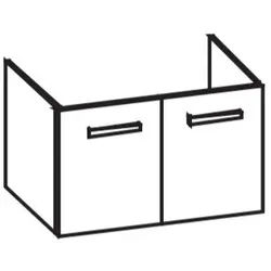 Artiqua 411 Waschtischunterschrank für D-Code 034285, Anthrazit Glanz, 411-WU2T-D31-7065-51 411-WU2T-D31-7065-51
