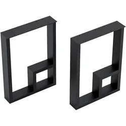 Helloshop26 - Set aus 2 Tischbeinen aus Stahl 42 x 30 x 7 cm schwarz 03_0010590