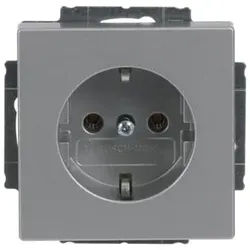 Busch-Jaeger 20 EUC-83 Schutzkontakt-Steckdose, mit Befestigungskrallen, aluminium silber matt, Plattform 63