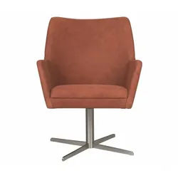 Kawola Drehstuhl Jelia Braun Leder Drehbar (180°) , 66x88x67 cm , Büromöbel, Bürostühle, Drehstühle