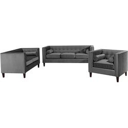 Max Winzer Jeronimo Sofa 3-Sitzer / Sofa 2-Sitzer / Sessel Samtvelours anthrazit