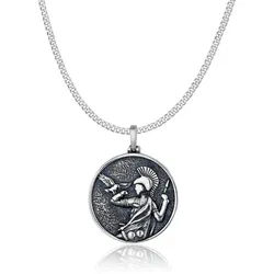 NAHLE Kette mit Anhänger Silber Gladiator Sparta Halskette Römer Mythologie Halskette (2-tlg., inklusive Schmuckbox), rhodiniert, anlaufgeschützt silberfarben 60cm