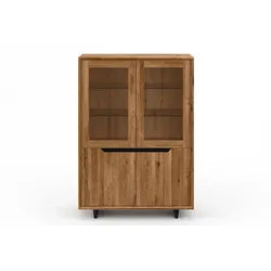 daslagerhaus living Hochschrank Vitrinenschrank EXTREME Eiche H 170 cm