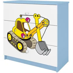 Raumhirsch Furniture Kommode Babydreams Excavator 81/81/41 , Blau , Holzwerkstoff , Rechteckig , 81x81x41 cm , Babymöbel & Kindermöbel, Babyzimmer, Babyregale & Kinderregale