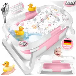 KIDIZ Babybadewanne, Baby Badewanne für Neugeborene Kleinkinder 0-12 Monate Babywanne rosa