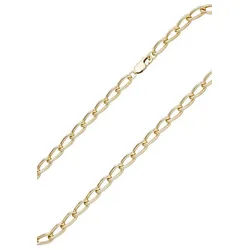 JOBO Kette ohne Anhänger Lang-Panzerkette 6,9 mm, 925 Silber vergoldet 45 cm goldfarben