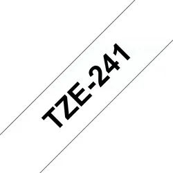 Brother Schriftband TZe-241 (lam) Schwarz auf Weiß BxL 18 Tintenpatrone weiß