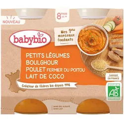 Babybio Petits Légumes Boulghour Poulet Fermier DU Poitou Lait DE Coco dès 8 mois