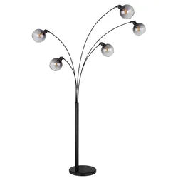 GLOBO LIGHTING Stehlampe "SEYMOUR", schwarz (schwarz matt), 1 Stk., Leuchten, Stehleuchte, Glas, Design Leuchte, Wohnzimmer, Stehlampe