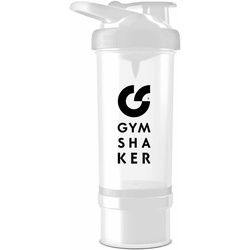 Gymshaker Protein Shaker mit Pulverfach Flaschen 750 ml weiss