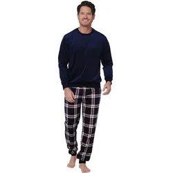 Pastunette Schlafanzug Herren Nikki Pyjama (2 tlg) genial auch als Hausanzug blau M / 50
