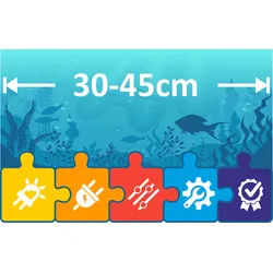 eco+ LED Aufsatzleuchte für 30 bis 45cm Aquarium Beleuchtung | Komplett-Set