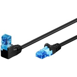 Goobay CAT 6A Patchkabel 1x 90° gewinkelt, U/UTP, Schwarz