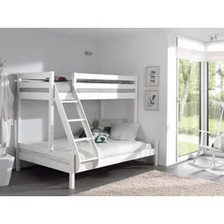 Vipack Etagenbett , Weiß , Holz , Kiefer , massiv , Höhe ca. 20 cm , 90x140 cm , Babymöbel & Kindermöbel, Kinderzimmer & Jugendzimmer, Stockbetten