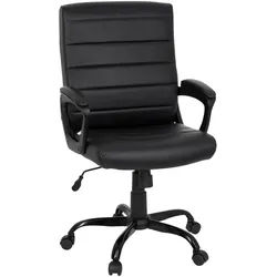 Mid.you Chefsessel , Schwarz , Kunststoff, Textil , Drehkreuz , 61x102x52 cm , Wippmechanik mit Härtegradeinstellung, ergonomische Rückenlehne , Büromöbel, Bürostühle, Chefsessel