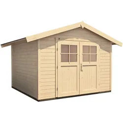 Weka Gartenhaus 122 - 28 mm naturbelassen Gartenhaus 122 - 300 x 295 cm (Gr. 5) - 50 % Rabatt auf Dacheindeckung