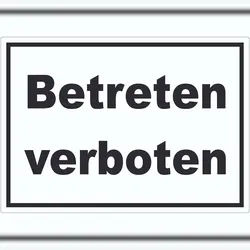 HB-Druck Betreten verboten Schild schwarz-weiß A1 (594x841mm)