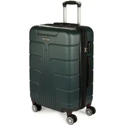 BRUBAKER Koffer Miami - Erweiterbare Koffer mit Zahlenschloss - 43 x 66,5 x 28,5 cm, 4 Rollen, ABS Rollkoffer - Reisekoffer Hartschalenkoffer - Größe L grün