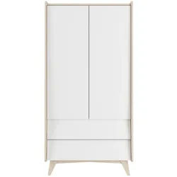 Raumhirsch Furniture Kinderkleiderschrank SoSixty, 2-türig , Weiß , Holzwerkstoff , 100x200x55 cm , Babymöbel & Kindermöbel, Babyzimmer, Babykleiderschränke