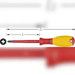 Hazet 810VDE-PH2 Elektriker Kreuzschlitz-Schraubendreher PH 2 Klingenlänge: 100 mm