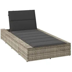 vidaXL Gartenliege Sonnenliege mit schwebender Auflage Hellgrau Poly Rattan, 1 St. grau