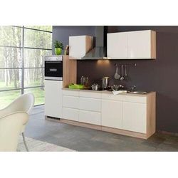 Küchenblock 'Cardiff' Creme /Eiche inkl. E-Geräte