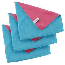 Kochblume Geschirrtuch Microfasertuch 30 x 30 cm, (Spar-Set, 3-tlg), 800g/m2 Qualtität rosa
