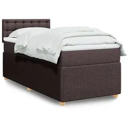 vidaXL Boxspringbett, Boxspringbett mit Matratze Dunkelbraun 80x200 cm Stoff