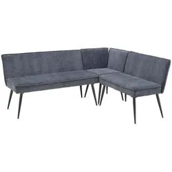 Mid.you Eckbank , Grau , Metall, Textil , seitenverkehrt montierbar , 195x157 cm , Esszimmer, Bänke, Eckbänke