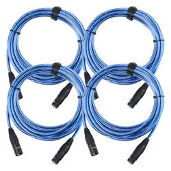 Pronomic Stage XFXM-Blue-5 Mikrofonkabel XLR 5 m Metallic Blue 4x Set