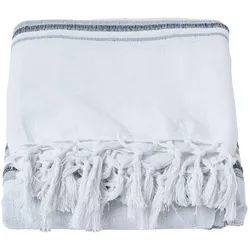 Homescapes Wohndecke Morocco 150/200 cm, 100% Baumwolle gestreift , Hellgrau , Textil , Gestreift , Rechteckig , 150x200 cm , Oeko-Tex® , Heimtextilien, Bettwäsche & Leintücher, Tagesdecken