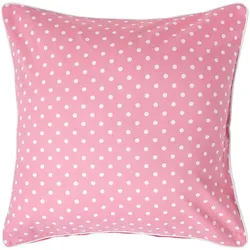 Homescapes Kissenhülle Polka Dots 60/60 cm, 100% Baumwolle , Rosa , Textil , Gepunktet , Quadratisch , 60x60 cm , Oeko-Tex® , Heimtextilien, Bezüge, Kissenbezüge