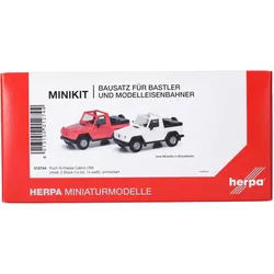 Herpa 012744 1:87 MiniKit: Puch G-Klasse (W460) Cabrio, weiß/rot