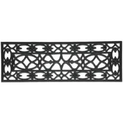 Relaxdays FUßMATTE , Schwarz , Kunststoff , Rechteckig , 75x25 cm , rutschfest , Teppiche und Böden, Schmutzfangmatten, Fußmatten