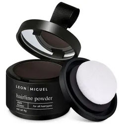 Leon Miguel Haaransatz-Farbpuder Hairline Powder - Haar Concealer zum Ansatz kaschieren - 4g, Ohne Rückstände braun