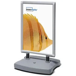 Showdown Displays Kundenstopper 50 x 70 cm »WINDTALKER® City« Außenbereich silber, 63.5x98.2x59 cm
