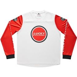 Fuel Endurage Lucky Explorer Motocross Jersey, weiss-rot, Größe S für Männer